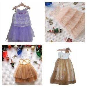 Girls Dresses Lot Of 4 Size S Sleeveless Party Casual Christmas Wedding Princes